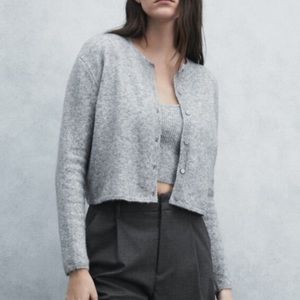 ZARA wool and camel blend sweater cardigan.